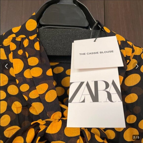 ZARA BLACK SHIRT WITH YELLOW POCKETS TIES  Size M NEW WITH TAG! - Picture 5 of 6